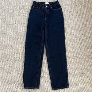 H&M Dark Blue Straight Leg Women's Jeans